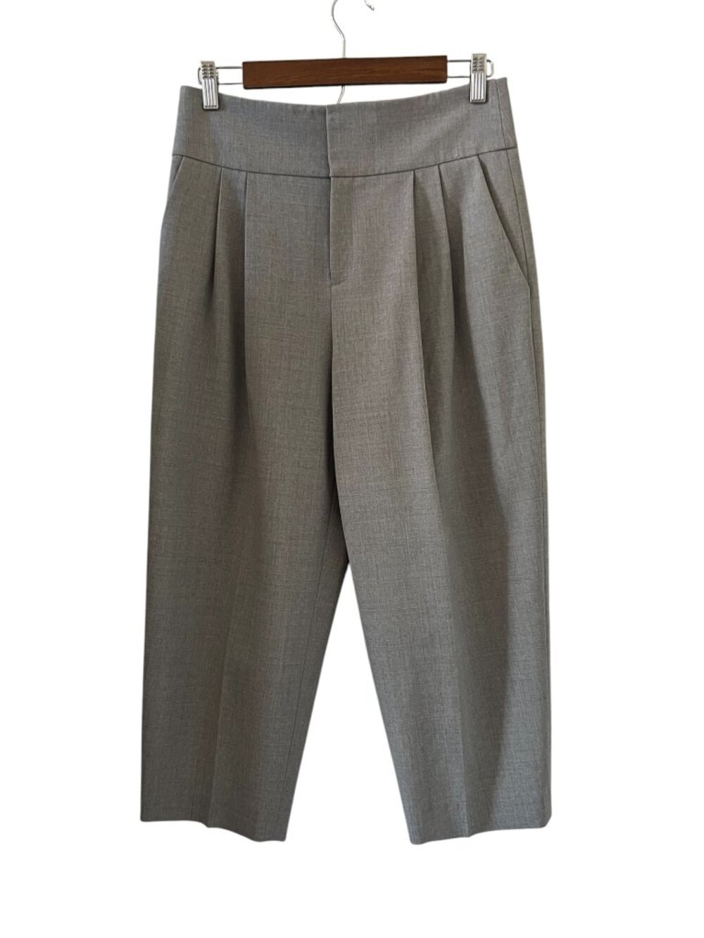 Club Monaco Wool Blend Pleated Trousers In Gray Size 4